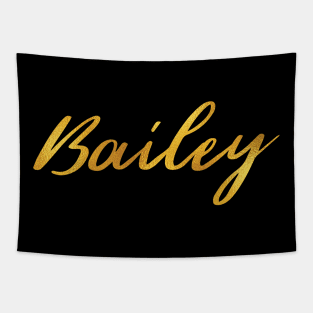 Bailey Name Hand Lettering in Faux Gold Letters Tapestry