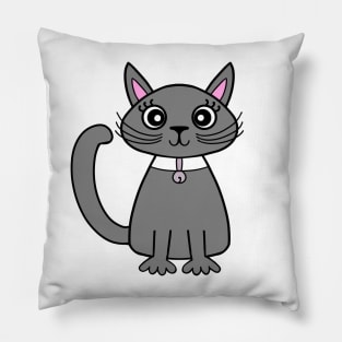 CUTE Gray Cat Pillow