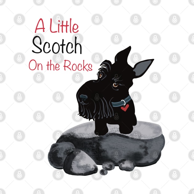 A Little Scotch on the Rocks Scottie Dog by Janpaints