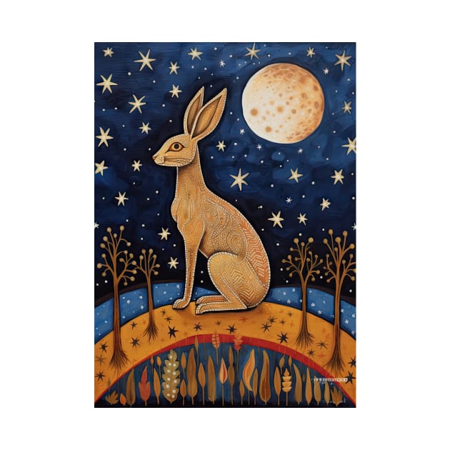 Moonlit Reverie: The Hare's Serenity by thewandswant