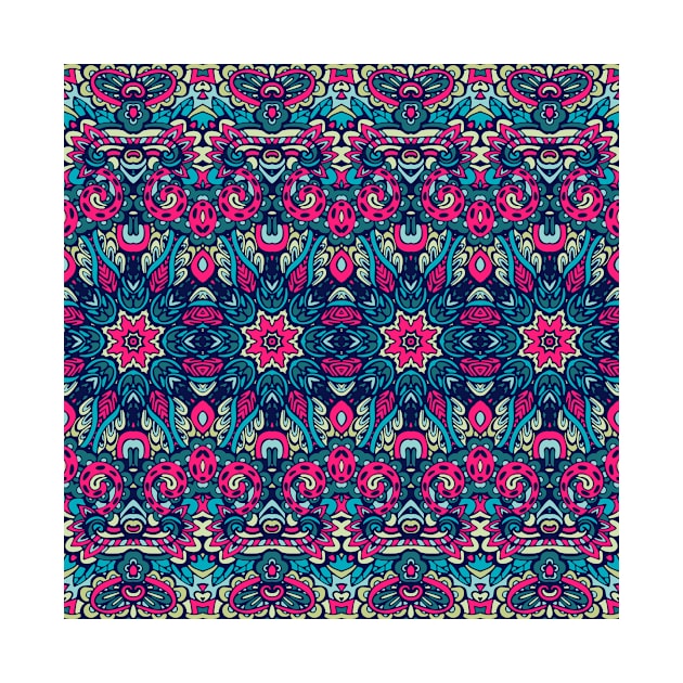 Colorful Mosaic Aztec Pattern Indian Mexican Ethnic Oriental Rug by jodotodesign