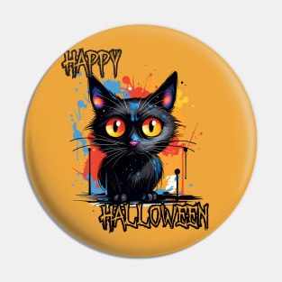 Spooky Cat Happy Halloween Pin