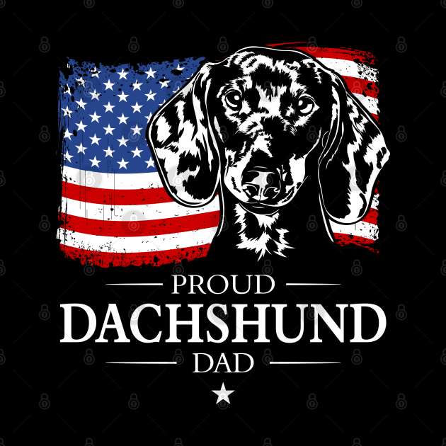 Proud Dachshund Dad American Flag patriotic dog by wilsigns