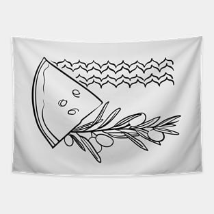 Watermelon flag (black) Tapestry