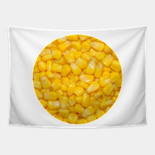 Yellow Corn Kernels Food Photograph Circle Tapestry