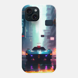 Abstract Cyberpunk City Phone Case