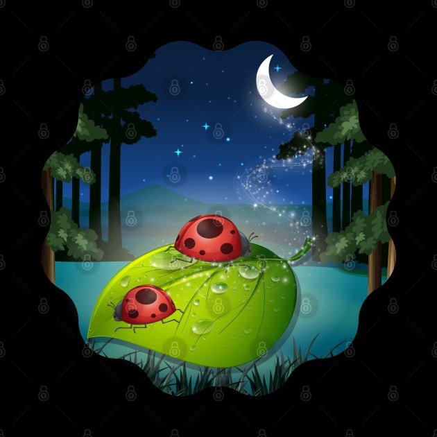 Ladybugs Under The Moon by BellaPixel