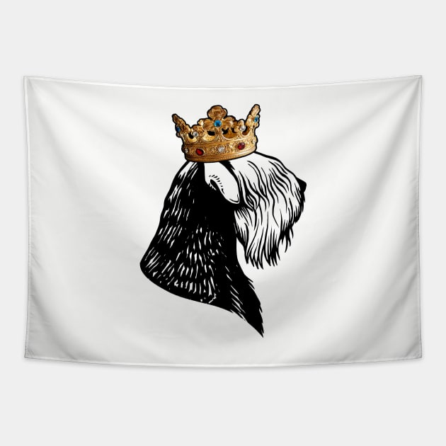 Black Russian Terrier Dog King Queen Wearing Crown Tapestry by millersye