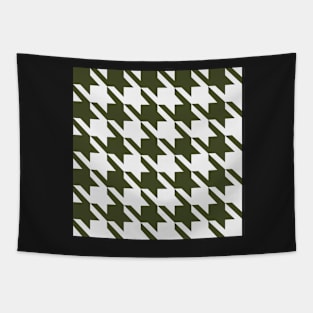 Green tea and Cream Houndstooth Tapestry