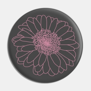 Pink Line Gerbera Floral Art Pin