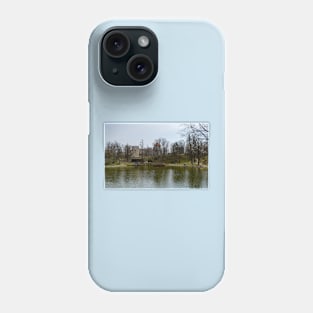 The pond and ruins of medieval castle Phone Case