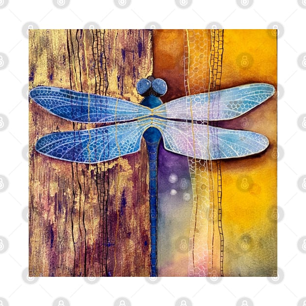 Golden dragonfly by MistyLakeArt