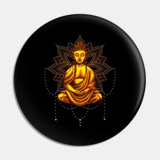 Buddha Statue Meditation Mantra Pin