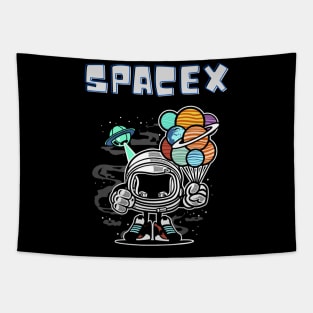 Spacex Kids Rocket Tapestry