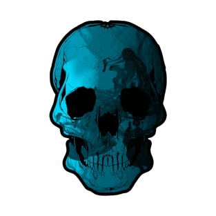 Spooky Abstract Skull Nº1 - Blue T-Shirt