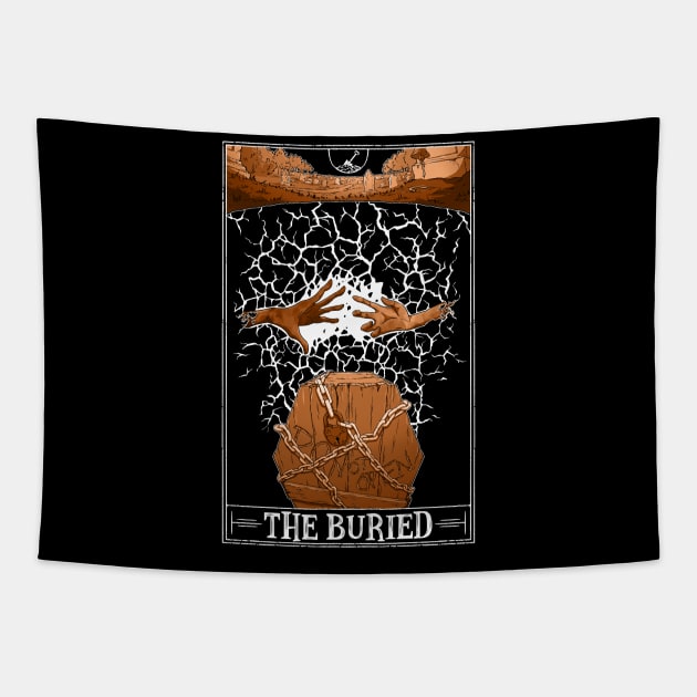 The Buried Tarotesque (Dark) Tapestry by Rusty Quill