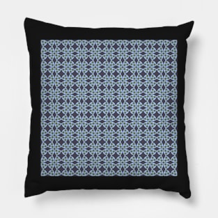 Blue and Green Stylized Four Leaf Clover Pillow