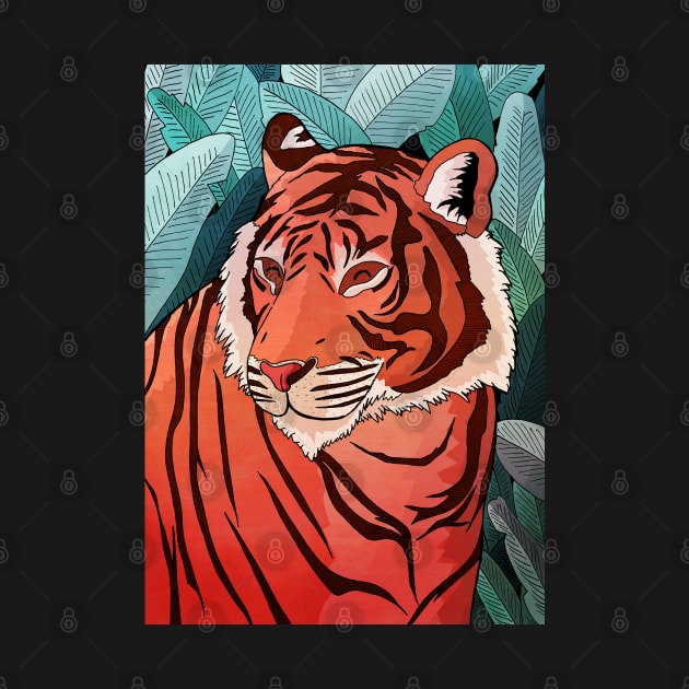 Tiger in the jungle by Swadeillustrations