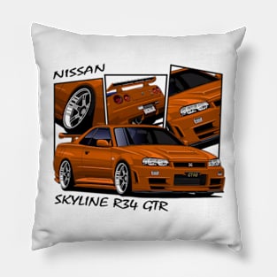 Nissan Skyline GTR R34, JDM Car Pillow