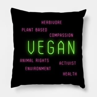 Vegan Word Cloud Pillow