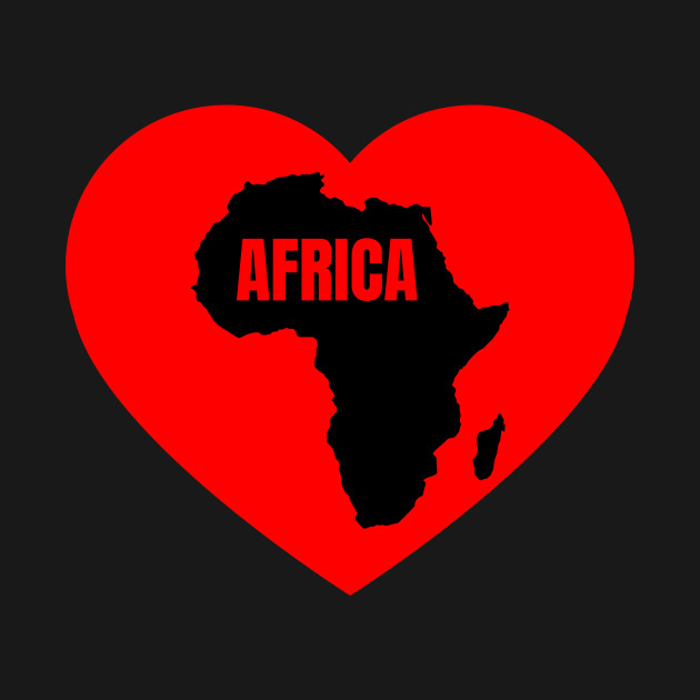 Disover Africa Love, Heart, Continent - African American - T-Shirt
