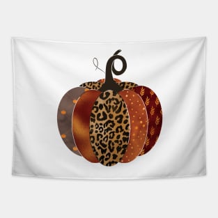 Trendy Leopard Print Autumn Halloween Pumpkin Tapestry