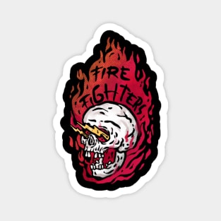 Skull firefighter design Magnet