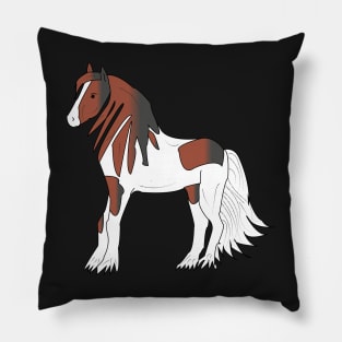 Pretty black-brown-white Tinker draft horse Pillow