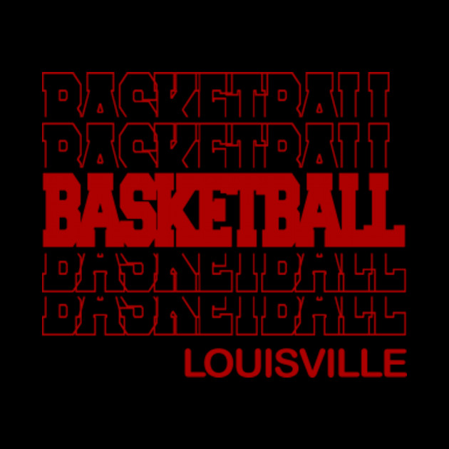 Basketball Louisville in Modern Stacked Lettering - Louisville Basketball - Phone Case