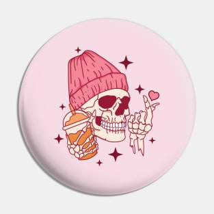 Cold Like My Soul Pink Skeleton Pin