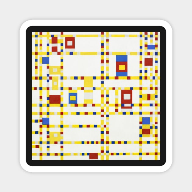 Broadway Boogie Woogie By Piet Mondrian Magnet by MurellosArt