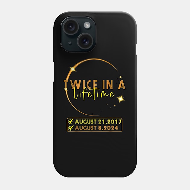 Solar Eclipse Twice in Lifetime April 08 2024 GIft For Women Men Phone Case by truong-artist-C