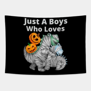 School Halloween 2022 Cool Dinosaurs Mummy Schoolboys Pumpkins Squad Tapestry