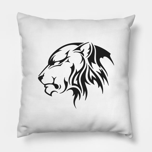 Silhouette Lioness insignia Pillow by wingsofrage