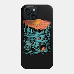 Bicycle Camping Mountains Nature Excursion Phone Case