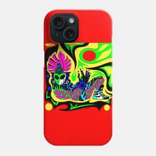 rasta alien in mayan sneakers shoes ecopop pattern Phone Case