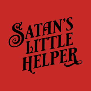 Satan's Little Helper black typography T-Shirt