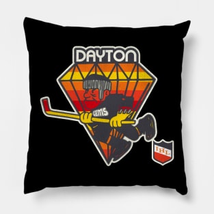 Defunct Dayton Gems IHL Hockey Pillow