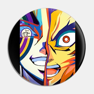 Akaza vs Rengoku pop art Pin