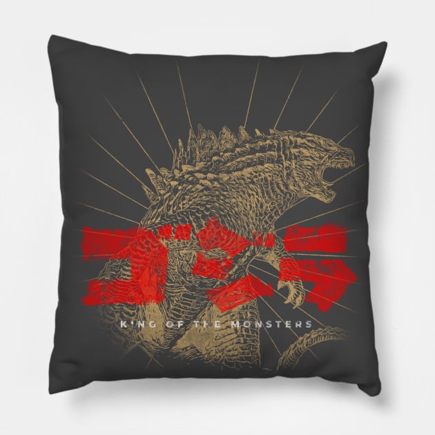 NEW - Godzilla "King of The Monsters" Dusky Pillow by Shavart