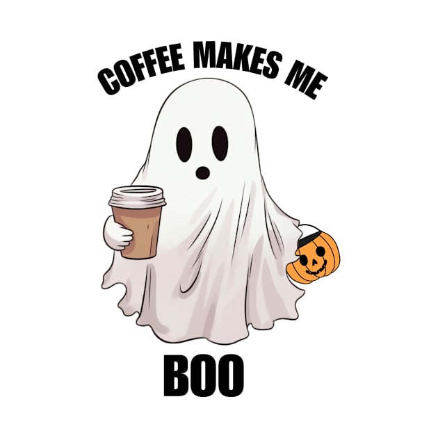 Ghost Coffee Halloween Funny Shirt Boo by grizzlex