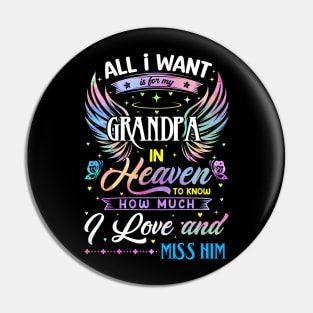 I Love and Miss Him Memorial Grandpa Pin