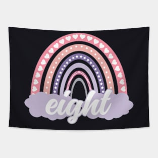 Eight Years Old 8Th Birthday Boho Rainbow Tapestry