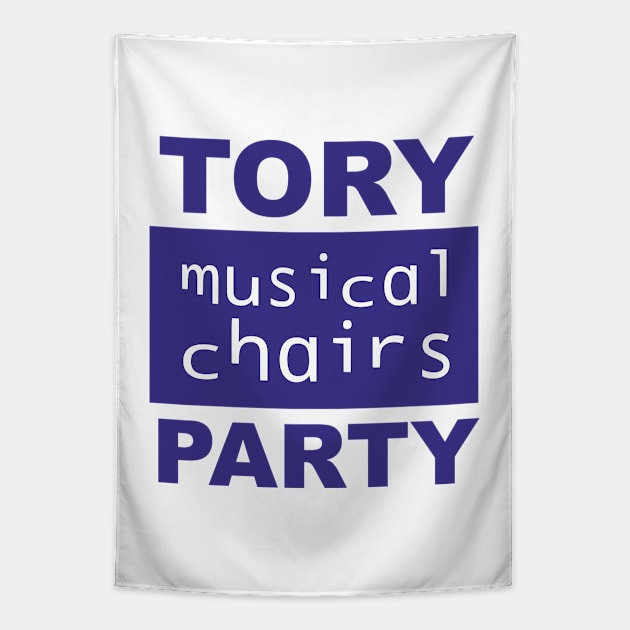 Ain't no party like the Tory musical chairs Party! UK politics Tapestry by F-for-Fab