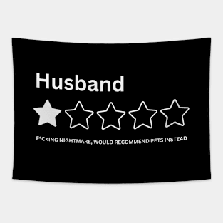 Funny Husband One Star Review Rating Would Not Recommend Humor Wife Sarcasm Tapestry