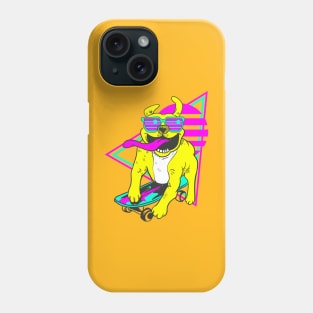 RETRO PIT BULL ON SKATES BOARD Phone Case