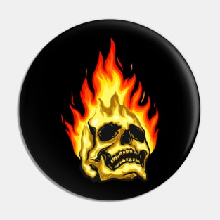 Skull Fire Flame Pin