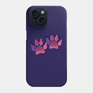 Paw prints on my heart Phone Case