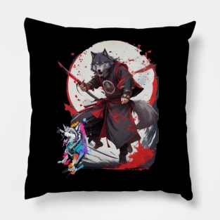 The werewolf man in samurai clothing is our signature summer shirt Pillow