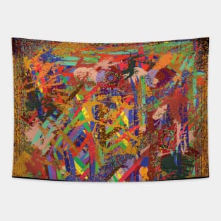 Perpendicular and horizontal colorful geometric shapes Tapestry